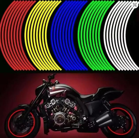 Car & Bike Tyre and Body Reflective Stickers (18 Strips)